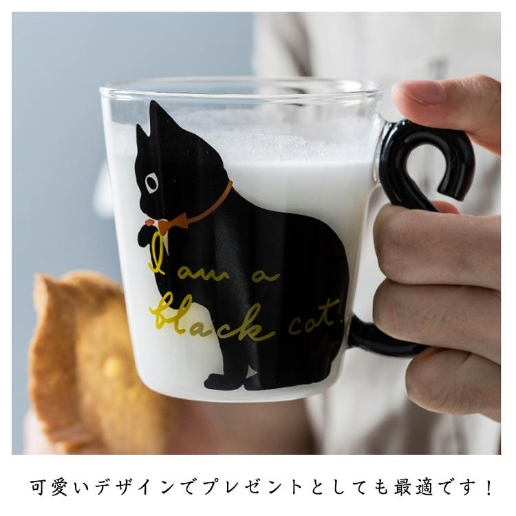 マーシャル900フォグランプ クリアレンズ 黒猫　2個セット【当時物】 300ml 猫好き 2個セット 耐熱ガラス 白猫 ネコ クリアグラス ガラス