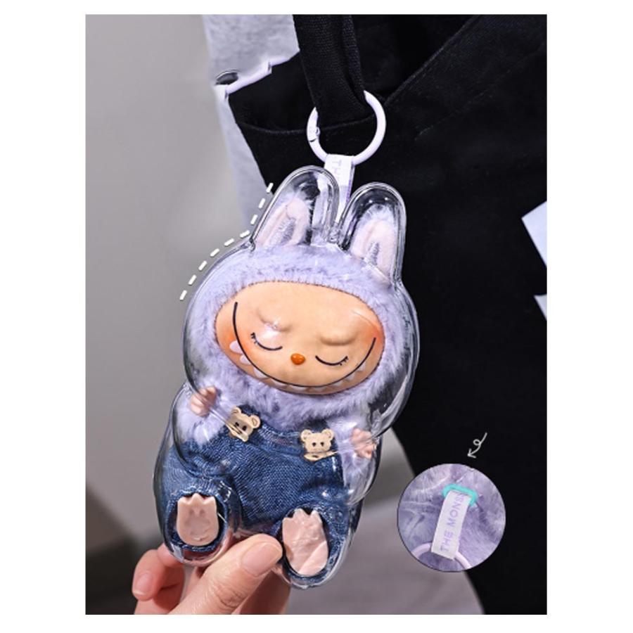 ラブブ用 クリアケース カバー 座り姿 収納バッグ 高透明 防塵 クリア