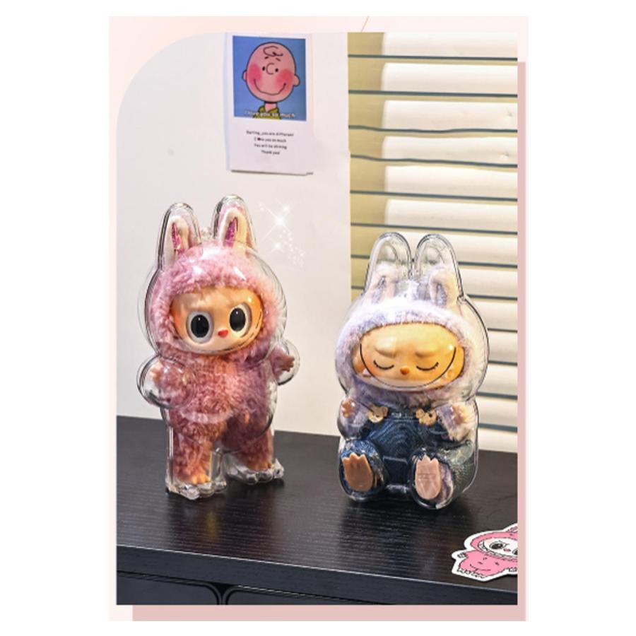 ラブブ用 クリアケース カバー 座り姿 収納バッグ 高透明 防塵 クリア