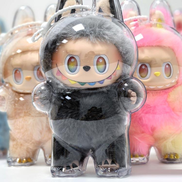 ラブブ用ケース 携帯用シリコンストラップ付き 収納バッグ クリア