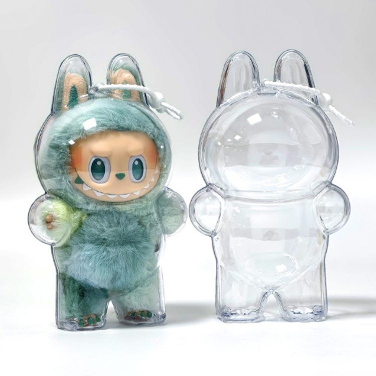 ラブブ用ケース 携帯用シリコンストラップ付き 収納バッグ クリア