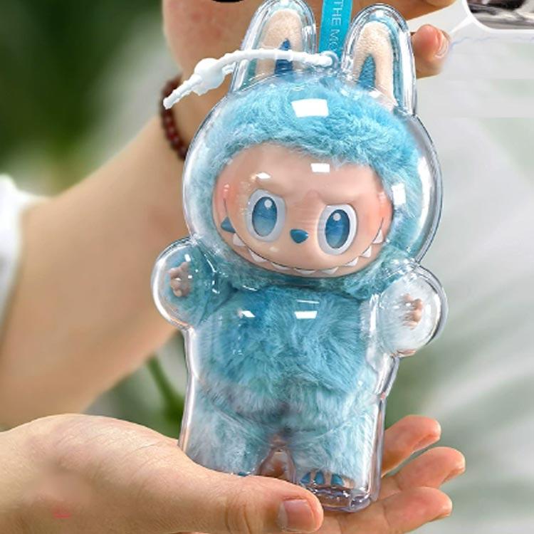 ラブブ用ケース 携帯用シリコンストラップ付き 収納バッグ クリア