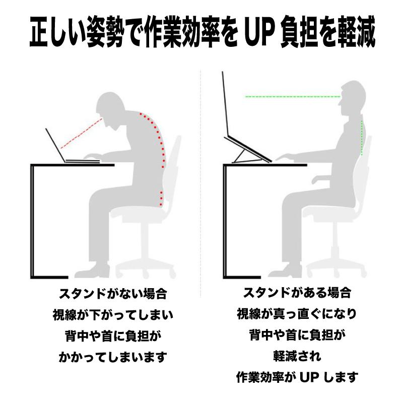 ノートパソコンスタンド PCスタンド　タブレット 折りたたみ 持ち運び 7段階調整 |  | 03