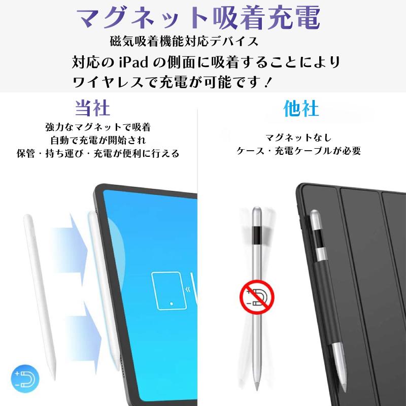 タッチペン ワイヤレス充電 スタイラスペン iPad ペン 超高感度 極細