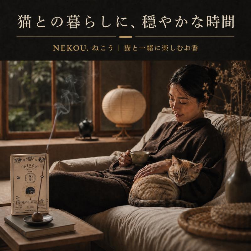 日本製 猫と一緒に楽しむお香 NEKOU 猫香 10本入り またたび アロマ ショートスティック 精油不使用 天然素材 ネコ ねこ ギフト プレゼント ヤフショ限定 |  | 01