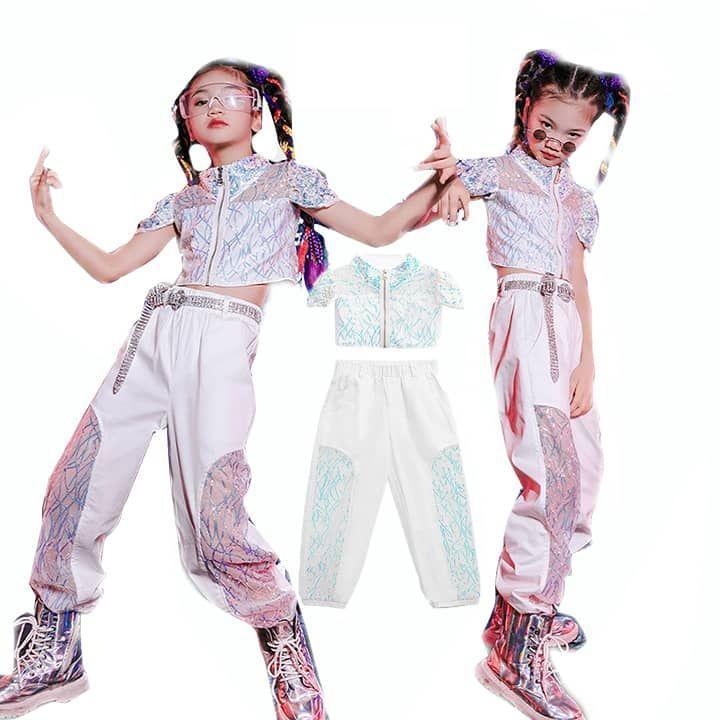 ジャズダンス衣装 キッズ ダンス衣装 セットアップ ヒップホップ ガールズ へそ出し パンツ 上下セット 派手 韓国風 おしゃれ 子供服 女の子 hiphop jazz かっ