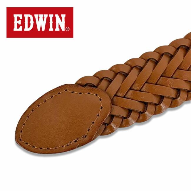 ブラウン EDWIN エドウイン 1215 レザーメッシュベルト 牛革 メンズ レディース | EDWIN | 03