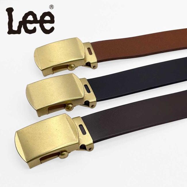 ブラック Lee リー 25mm 本革 レザー 0608 GI ガチャ ナロー ベルト 日本製 | Lee | 01