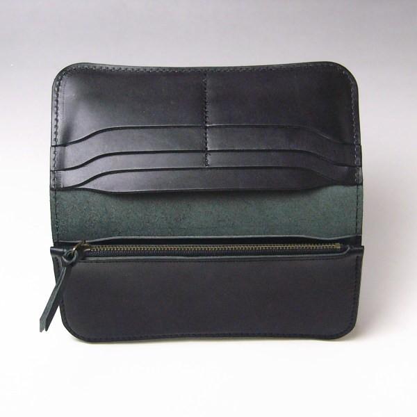 メンズ長財布 本革 栃木レザー 日本製 ブラック 漆黒 08 ヌメ革 新品 レザーブランド栃木レザー社製牛革使用 |  | 01