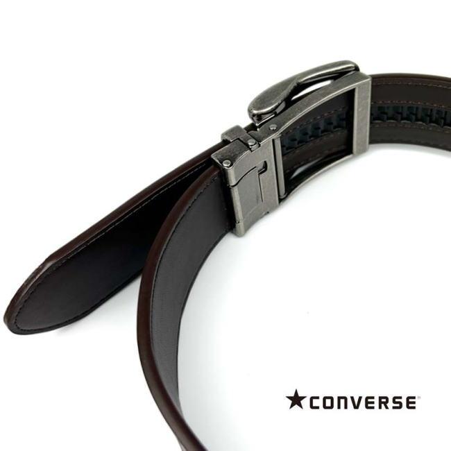 ベルト メンズ 穴なし コンバース リアルレザー 幅3.3cm 1706 ブラック | CONVERSE | 04