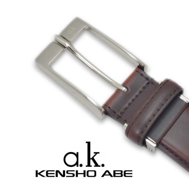 ブラック KENSHO ABE ケンショウアベ リアルレザー ビジネス ベルト1907 |  | 01
