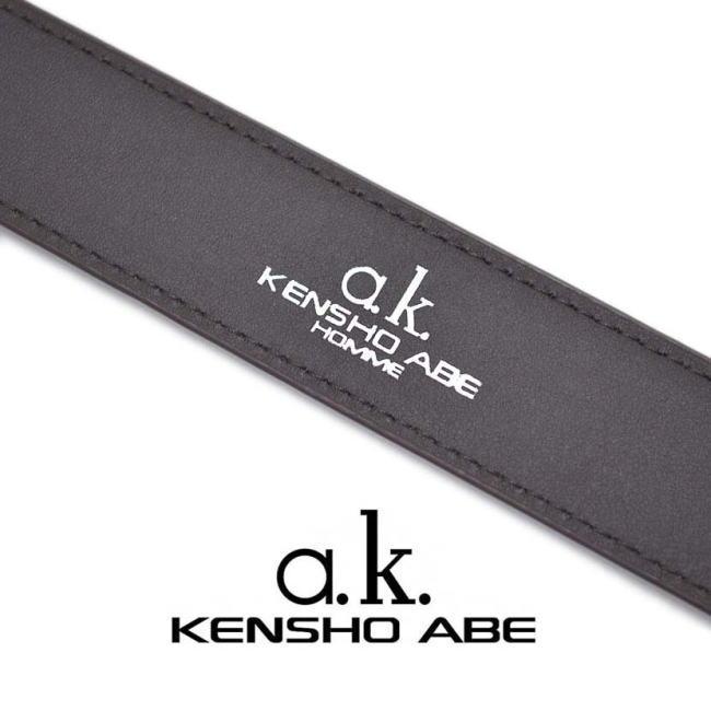 ブラック KENSHO ABE ケンショウアベ リアルレザー ビジネス ベルト1907 |  | 03