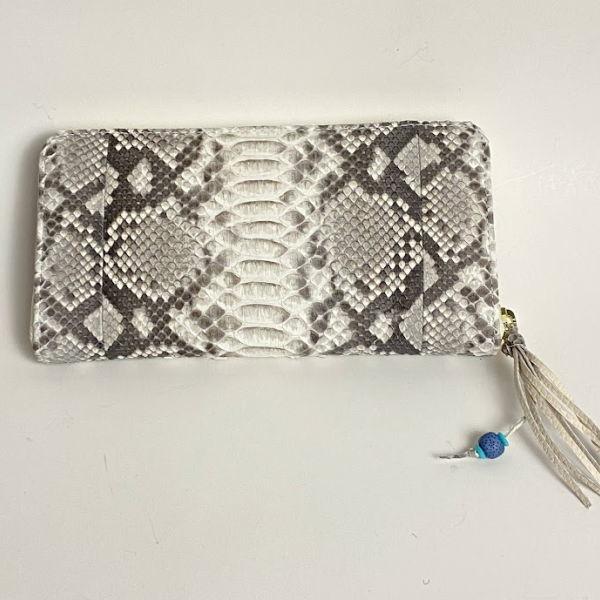 202 NA パイソン 蛇革 ラウンドファスナー長財布 ナチュラル 新品 本物 本革 |  | 03