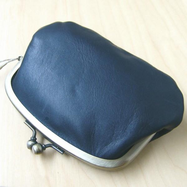 がま口財布 本革 ホースレザー 小銭入れ 馬革 親子がま口ネイビー 新品 日本製　メンズ レディース ユニセックス |  | 02