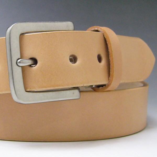 栃木レザー ベルト メンズ 本革 ヌメ革 ロング 120cm×35mm フリーサイズ ピンバックル ナチュラル 新品 |  | 01