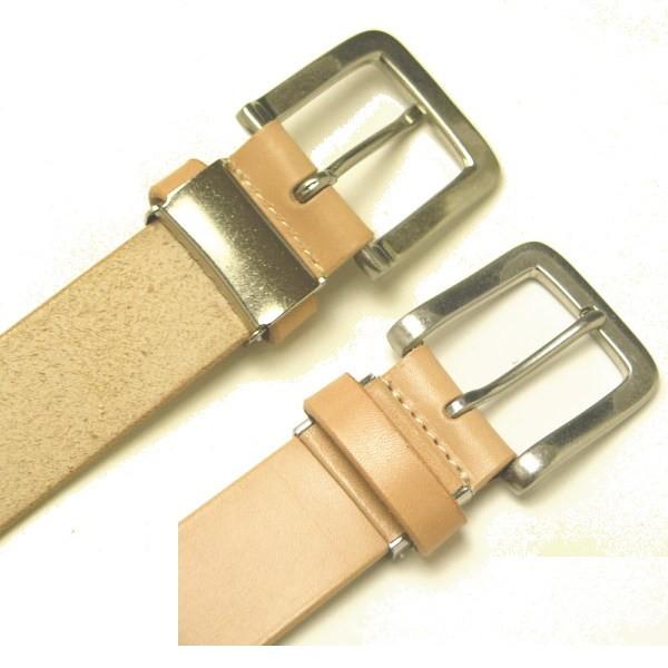 栃木レザー ベルト メンズ 本革 ヌメ革 ロング 120cm×35mm フリーサイズ ピンバックル ナチュラル 新品 |  | 02