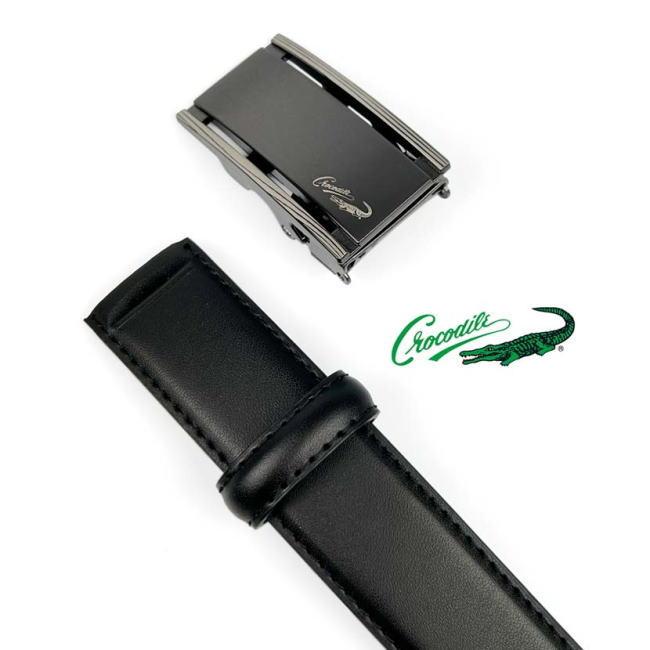 ベルト メンズ 穴なし ロング クロコダイル フィットバックル 5cm035 本革 ブラック | Crocodile | 02