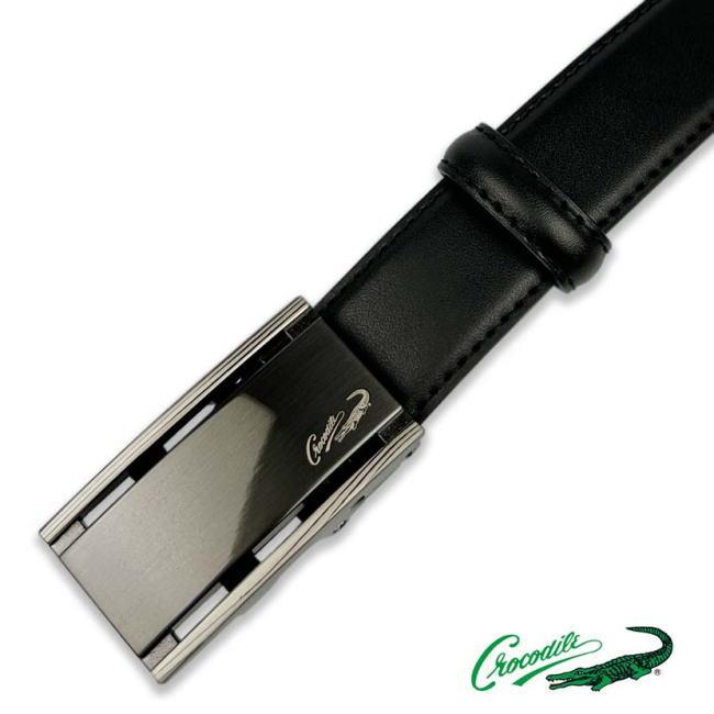 ベルト メンズ 穴なし ロング クロコダイル フィットバックル 5cm035 本革 ブラック | Crocodile | 04
