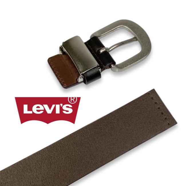 ベルト メンズ 大きめ 本革 牛革 リーバイス リアルレザー プレーン 6064 Lサイズ ブラウン | Levi's | 02