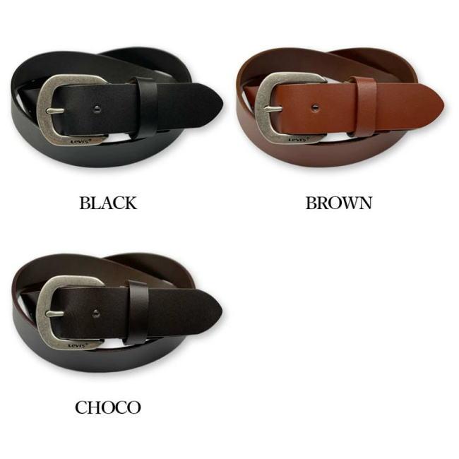 ベルト メンズ 大きめ 本革 牛革 リーバイス リアルレザー プレーン 6064 Lサイズ ブラウン | Levi's | 05