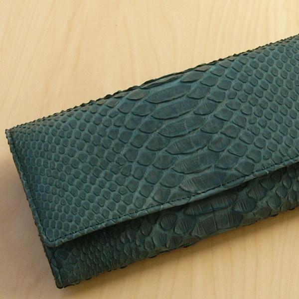 ダイヤモンドパイソン 長財布 レディース かぶせ 本革グリーン ダイヤモンドパイソン 長財布 レディース かぶせ 本革グリーン