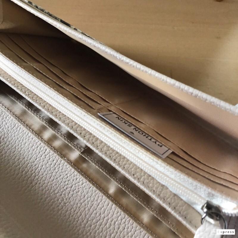 ダイヤモンドパイソン  本革 本物 ヘビ革 長財布 414 ナチュラル 新品 ダイヤモンドパイソン 長財布 レディース かぶせ 本革 414 ナチュラル