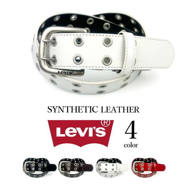 ブラック リーバイス 6911 ダブルピン ベルト 合皮 幅4 メンズ レディース | Levi's | 06