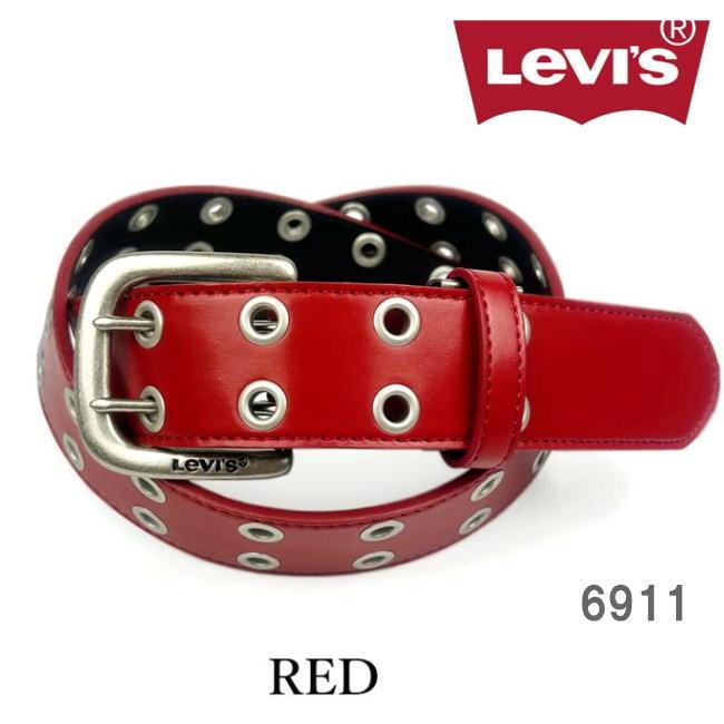 レッド リーバイス 6911 ダブルピン ベルト 合皮 幅4 メンズ レディース | Levi's