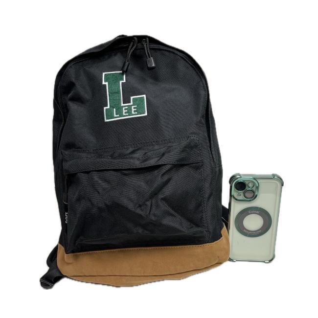 ブラック Lee リー Big L ロゴ 撥水ポリ コンパクト リュック キッズ 7091 レディース タウンユース | Lee | 03