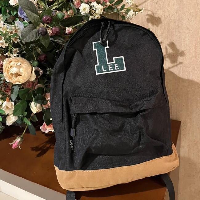 ブラック Lee リー Big L ロゴ 撥水ポリ コンパクト リュック キッズ 7091 レディース タウンユース | Lee | 09