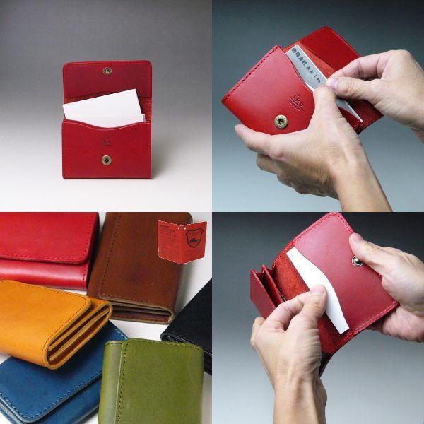 栃木レザー 本革 名刺入れ カードケース 730 フラップ ブラウン 日本製 新品 本物 ヌメ革フルベジタブルタンニングレザー |  | 02