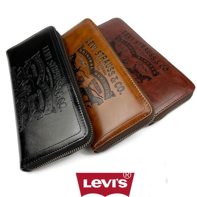 チョコ 濃茶 Levis リーバイス ラベルパッチ エコレザー 長財布 8305 | Levi's | 04