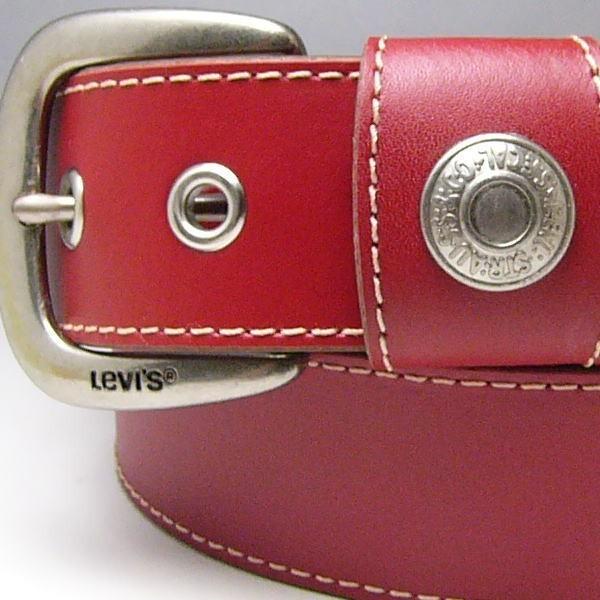 ベルト LEVI'S 本革 リーバイス 牛革 メンズベルト 40mm 6091 レッド 新品 本物  ロゴ入りバックル｜aimode-1｜05