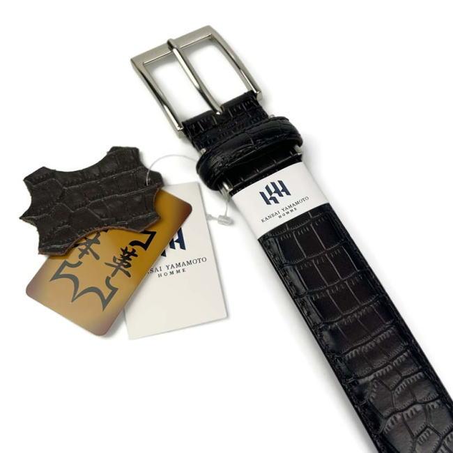 ベルト メンズ 牛革 bp019 ブラック KANSAI ヤマモト カンサイ クロコダイル型押し | kansai yamamoto | 01