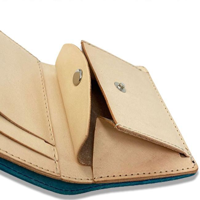 グリーン 0422 新喜皮革 オイルコードバン フラップ 折財布 日本製  