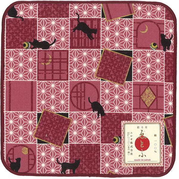 猫 新品 3枚組 絵斗布 えとふ 国産 裏パイル ハンカチ 21×21 綿100％ 21×21  日本製 |  | 01