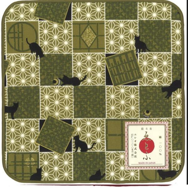 猫 新品 3枚組 絵斗布 えとふ 国産 裏パイル ハンカチ 21×21 綿100％ 21×21  日本製 |  | 03
