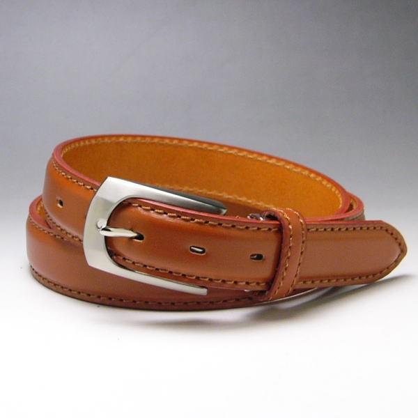 姫路レザー 本革 日本製 ビジネス ベルト 30mm 53 キャメル 新品 メンズ レディース 大き目のステッチを施しました!! | 