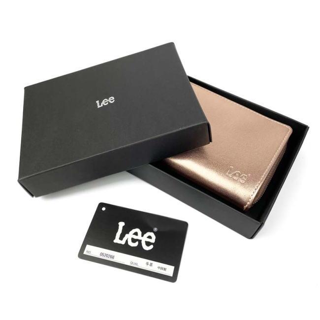 シルバー Lee リー メダルカラー 折財布 ラウンド 本革 0266n Lee シルバー リー リアルレザー メダルカラー 折財布 ラウンド