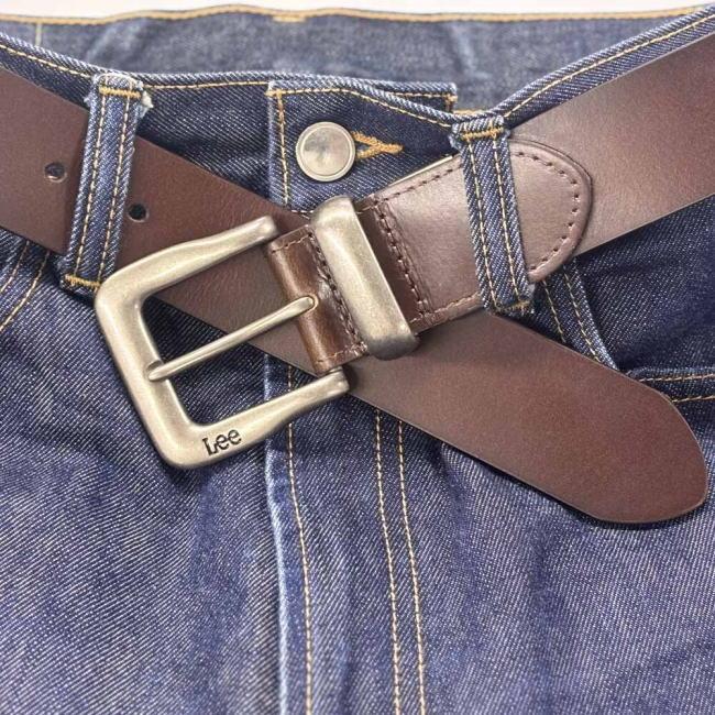 ダークブラウン Lee リー 牛革 40mm メタルループ ベルト 0605 メンズ レディース | Lee | 01