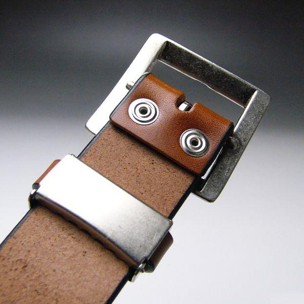 ベルト 栃木レザー 40mm　メンズ　ヌメ革 ロング 120cm  チョコ ブラウン 茶色 ギャリソン スクエアバックル新品本物 |  | 01