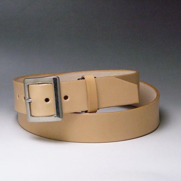 ベルト 栃木レザー 40mm　メンズ　ヌメ革 ロング 120cm フリーサイズ ナチュラル ギャリソン スクエアバックル新品 |  | 01