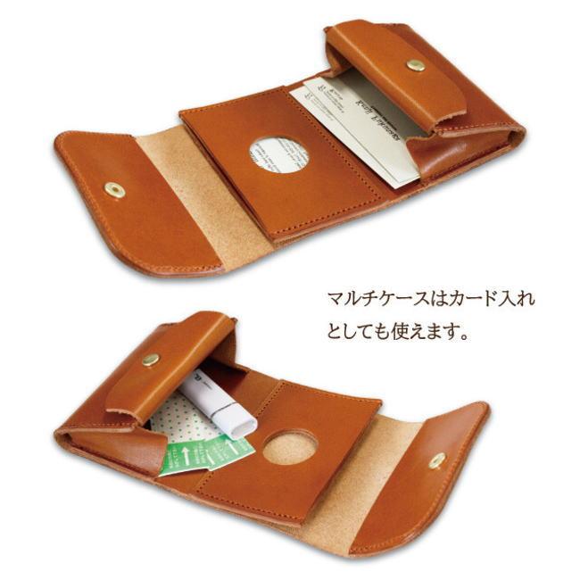 オレンジ 栃木レザー 1033 丸窓付きコンパクト 三つ折り財布