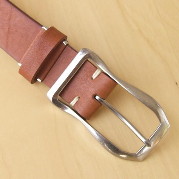 栃木レザー ベルト メンズ 本革 ヌメ革 35mm 09 キャメル　薄茶　ライトブラウンおしゃれなデザインバックル  新品 牛革 |  | 02