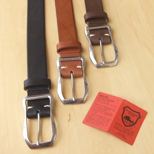 栃木レザー ベルト メンズ 本革 ヌメ革 35mm 09 キャメル　薄茶　ライトブラウンおしゃれなデザインバックル  新品 牛革 |  | 04