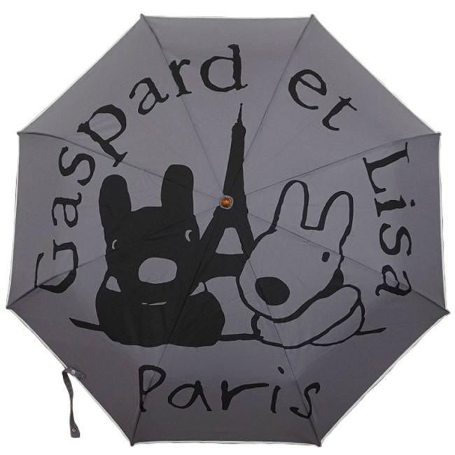 グレー リサ＆ガスパール 婦人用耐風折雨傘☆209D |  | 01