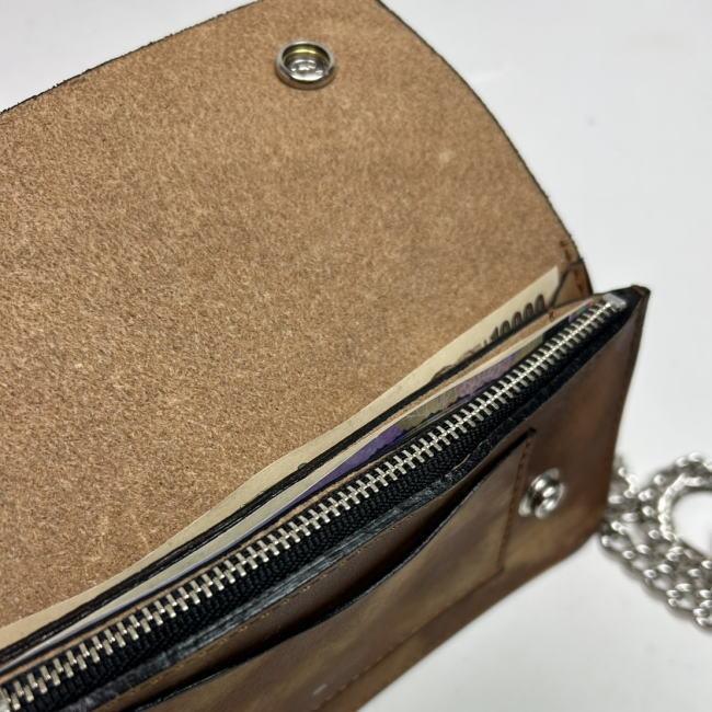 財布 長財布 メンズ 本革 牛革 栃木レザー 日本製 トラッカーウォレット チェーン付 s001 ブラウン |  | 02