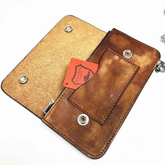 財布 長財布 メンズ 本革 牛革 栃木レザー 日本製 トラッカーウォレット チェーン付 s001 ブラウン |  | 04