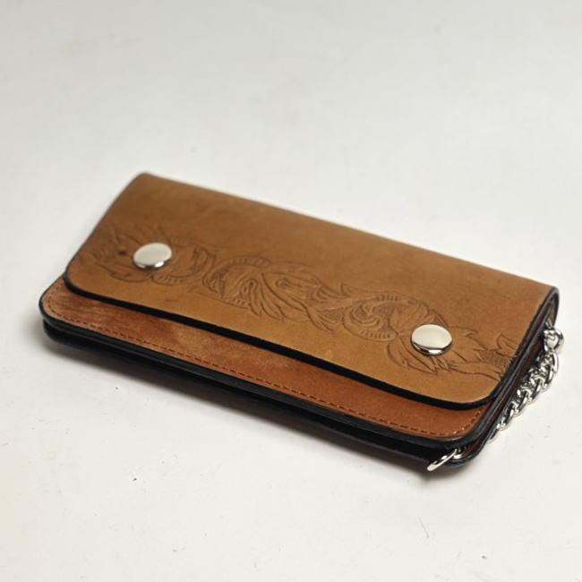 財布 長財布 メンズ 本革 牛革 栃木レザー 日本製 トラッカーウォレット チェーン付 s001 ブラウン |  | 09