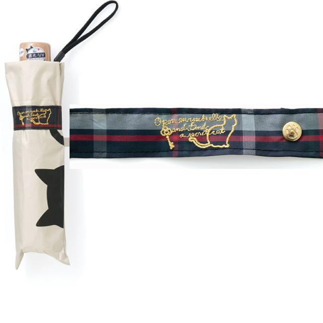 ベージュ 遮光＆遮熱 黒コーティング 174 晴雨兼用傘 50cm楽ミニ『傘と猫 mini』 |  | 02